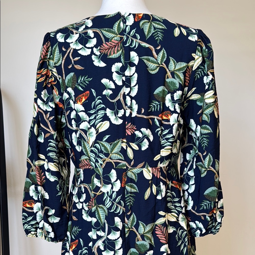 LOFT-Leafed Tie Frong Midi Dress - Picture 8 of 11